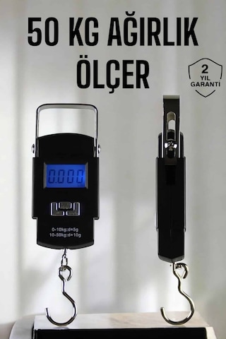 Ağırlık Ölçer 50 Kg El Terazisi El Kantarı Pilli Led Ekran - Uczelkantarı2 Çok Renkli