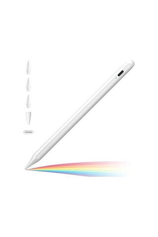Apple Uyumlu iPad 10.2 2021 9.nesil Avuç Içi Algılamayan Stylus Kalem 3 Adet Yedek Uç Dahil