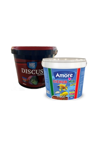 Discus Granül ve Cichlid Mix Granules Kova Akvaryum Balık Yemi