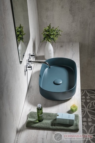 Isvea Infinity Petrol Yeşili Oval Lavabo 55X36 cm