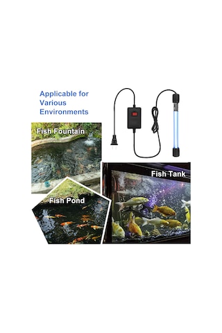 Gajeena Akvaryum İçin Dalgıç Tipi Uv C Dezenfeksiyon Lambası Uvc-11 Zamanlayıcısız Avrupa Standartı - 99.99% Bakteri Öldürücü, Hızlı Temizleme Mor