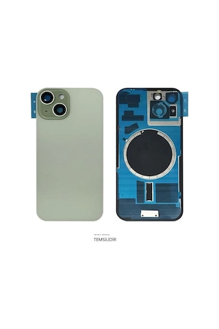 İphone 15 Uyumlu Arka Pil Kapağı Full Nfc Li Lensli- Cam Çok Renkli 10401924