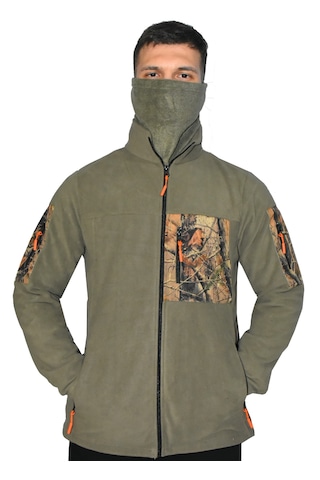 Mysia Outdoor Avcı Tipi Polar Mont Kalın Polar, Kamuflaj Desenli Cepli, Termal Outdoor Mont Açık Haki