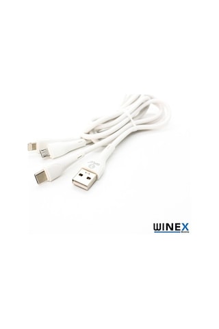 Winex Ca107 3In1 Micro, Lightning, Type-C Data Şarj Kablosu 3.4A