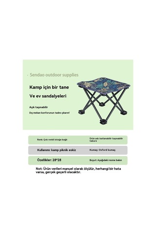 Jian Fan Küçük Midilli Tabure Barbekü Kamp Açık Plaj Sandalyesi Katlanır Sandalye Siyah