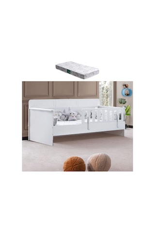 Karyola, Mira Montessori Karyola - Beyaz + 1 Adet Comfort Yatak
