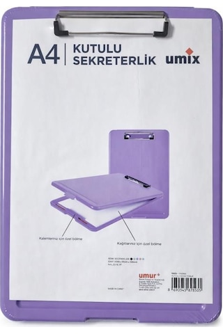Umix A4 Pp Kutulu Sekreterlik Mor 51013842 Kapaklı Evrak Taşıma Dosyası Kalem Bölmeli Mor