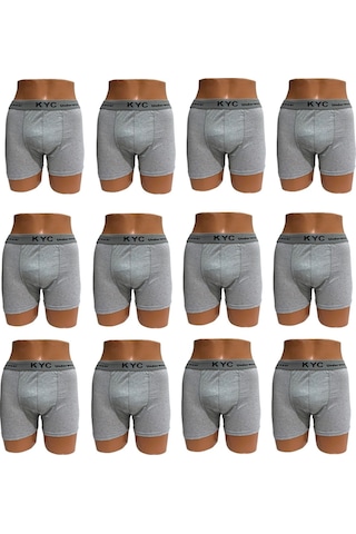 Kyc Shopping 12 Adet Gri Renk Pamuklu Likralı Penye Esnek Kumaş Boxer Gri Kyc Shopping 12 Adet Gri Renk Pamuklu Likralı Penye Esnek Kumaş Boxer Gri