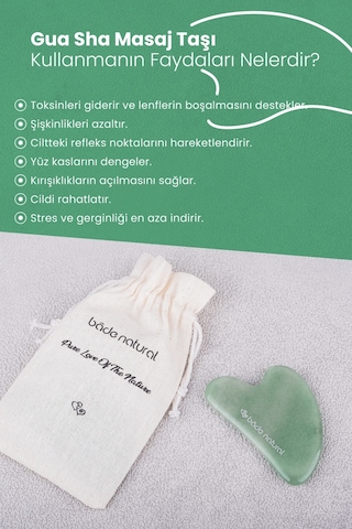 Bade Natural Gerçek Yeşim Gua Sha Yüz Masaj Taşı