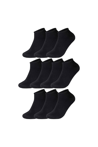 Anthony Jackson Premium Dikişsiz Unisex Sneaker Çorap 10'lu Kutu Siyah