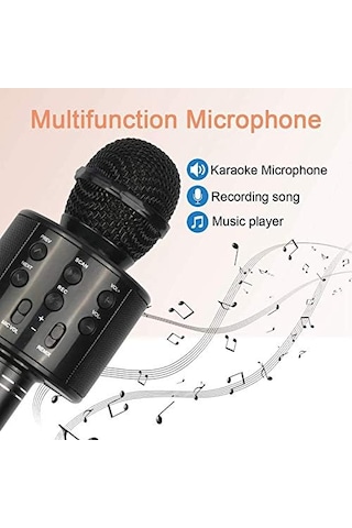 Bluetooth Karaoke Mikrofon Ws-858 Taşınabilir Kablosuz Hoparlörlü Karaoke Mikrofonu Çocuk Ve Yetişkin Uyumlu Dj Party Mic