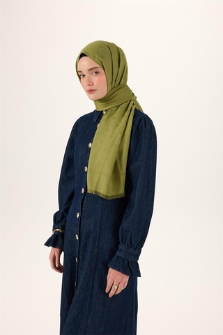 Silk Home Pamuk Polyester Liva Şal Açık Yeşil Dokulu Nefes Alan Doğal Yapılı 90x200 Çok Renkli