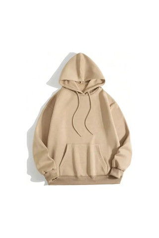 Veraura Lifestyle Erkek Düz Kapüşonlu Sweat - Bej