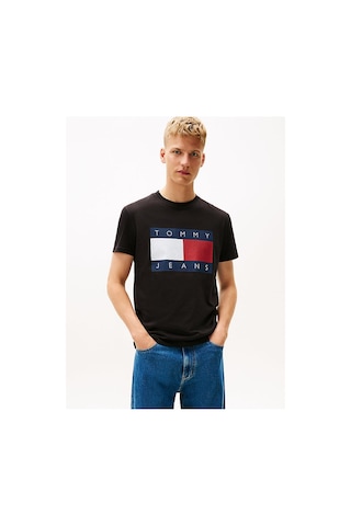 Tommy Hilfiger Tjm Reg Bıg Flag Ss Tee Ext-13777 Siyah