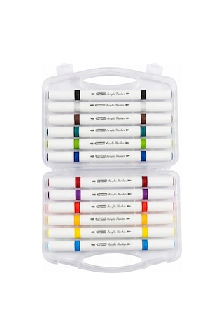 Akrilik Marker Çift Uçlu 12 Renk