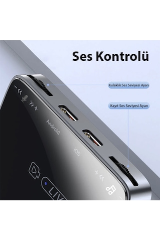 Canlı Yayın İçin Dönüştürücü Conventer Apple iPhone Uyumlu Android 2 Çıkışlı Canlı Yayın Aparatı