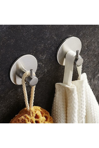 Dianziye Stainless Steel Self-adhesive Round Rail Tea Shelves - 4 Pieces, Wall-door-glass Mountable, No Drilling, Water-resistant, Space-saving Organizer Diğer