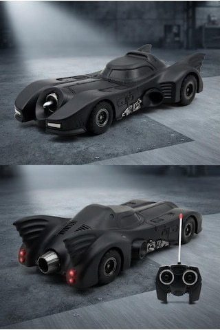 Uzaktan Kumandalı Batman Bat Mobil 6 Fonksiyonlu Uzun Menzilli Hızlı Sarjlı 22 Cm Yarış Arabası Siyah
