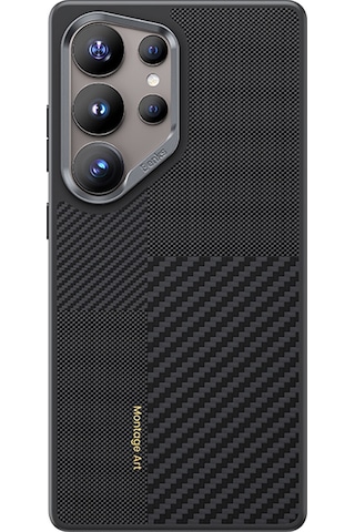 Galaxy Uyumlu S25 Ultra Kılıf Magsafe Şarj Özellik Karbon Fiber Benks Montage Hybrid Armorpro Kevlar Siyah Siyah