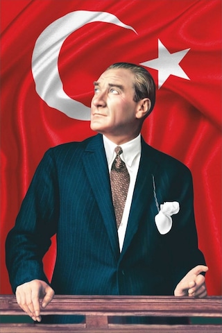 Atatürk Baskılı Türk Bayrağı 150 x 225 CM Raşel Kumaş Dijital Baskı