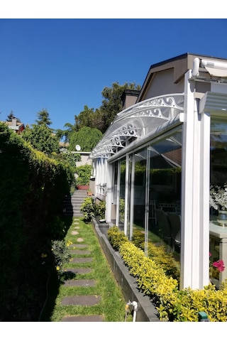 Plastik Ayak 6mm Levhalı Pratik Sundurma 100x240 Cm Gri