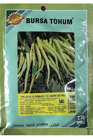 Biber Tohumu Yalova Çorbacı 12 Sarı Sivri 25 GR Ort 3000 Ad