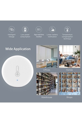 Qingmipy Akıllı Wi-fi Nem Ve Sıcaklık Sensörü - Google Asistan Uyumlu, 30 Günlük Veri Kayıt