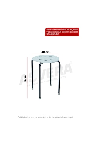 Asvera Otto Metal Ayaklı Mutfak Ve Balkon Taburesi - İstiflenebilir Portatif Modern Tabure Diğer