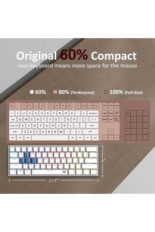 Acer Nitro Gen 2 Kablolu Oyun Klavyesi Predator 61 Key White