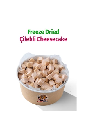 Freeze Dried Çilekli Cheesecake Kurutulmuş Çıtır Cheesecake Küpleri, Tatlı Küpleri Atıştırmalık - 300 Gr