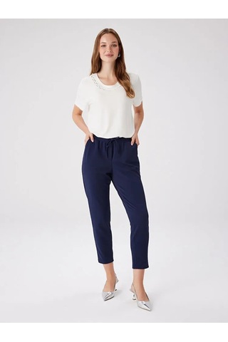 Faik Sönmez Comfort Fit Krep Örme Kadın Pantolon Bw27pnt002 Lacivert