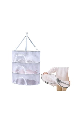 Didadodo Bitkiler İçin 3 Katmanlı Asılı Kurutucu Net Bitki Kurutucu, Bitki Tomurcukları Ve Sebzeler İçin Çamaşır Askısı 56995969 Beyaz