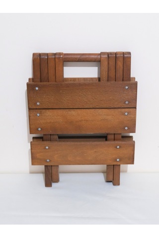 Açılır Kapanır Ahşap Tabure 35 Cm Şık Ve Dayanıklı Ceviz