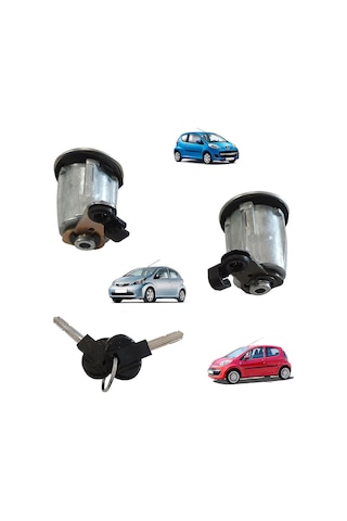 Peugeot 107 Citroen C1 Toyota Aygo 05-14 İçin Silindir Kapı Kilidi Silindir Anahtar Seti