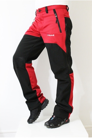 Mudwill Erkek Kışlık Softshell Pantolon Kırmızı-Siyah Kırmızı