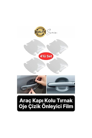 Araba Kapı Kolu Çizilme Koruyucu Şeffaf Film Yapışkanlı Boya Kaldırmaz Zarar Vermez Çizik Koruma