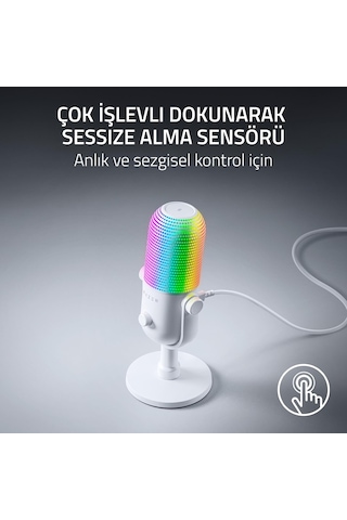 Seiren V3 Chroma - Rgb Usb Mikrofon - Tap-to-mute Özellikli Süperkardioid Kondenser Mikrofon Reaktif Aydınlatma, Dij Diğer