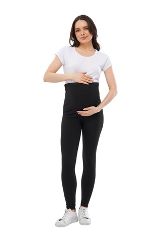 Luvmabelly Myra8140 Toparlayıcı Fitilli Mevsimlik Beli Ayarlanabilir Hamile Tayt-siyah