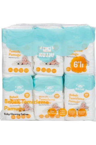 Kujju Bebek Temizleme Pamuğu 6x60 Adet 932882021ss1