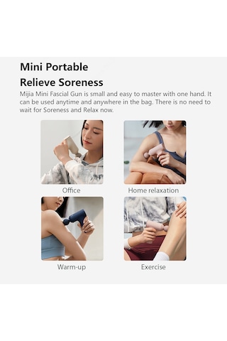 Xiaomi Mijia Mini Masaj Tabancası Kas Gevşetici Elektrikli Masaj Aleti Taşınabilir Fasyal Tabancası Egzersiz Vücut Gevşemesi İçin Fitness Ekipmanı Koyu Mavi