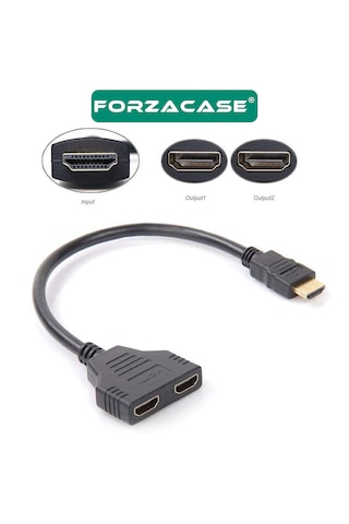 Forzacase 2 Port 4k Hdmı 1x2 Switch Ekran Monitör Splitter Çoğaltıcı Çoklayıcı Kablo 30cm - Fc1184