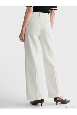 Lcw Comfort Ekru Wideleg Kadın Jean Pantolon