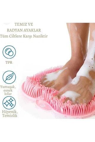 Mucit Home Vantuzlu Silikon Banyo Fırçası Ayak Masaj Pedi Sırt Kesesi Vücut Yıkama Lifi Renkli Çok Renkli