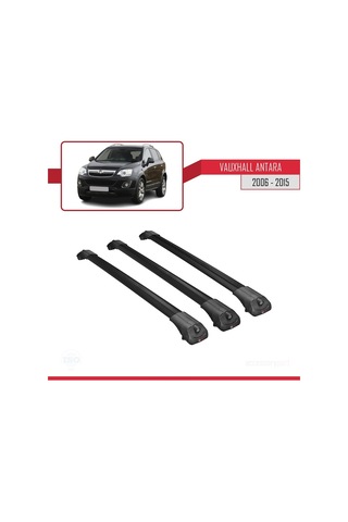 Vauxhall Antara 2006-2015 Arası İle Uyumlu Ace-1 Ara Atkı Tavan Barı Siyah 3 Adet Bar