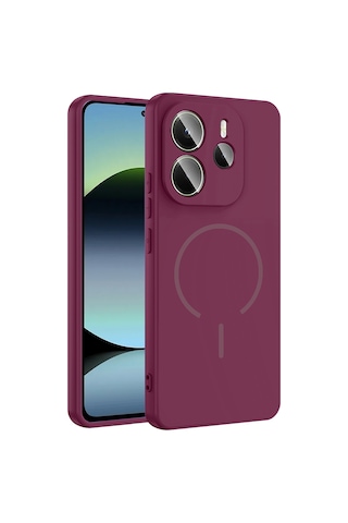Ecruz Redmi Note 14 4g Kılıf M-safe Şarj Özellikli Ecrz Meta Kapak - Lacivert