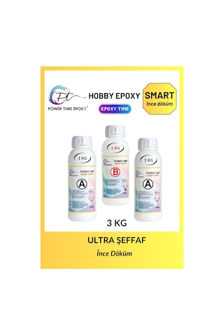 3 Kg Hobi Epoxy Smart/ Şeffaf Epoksi Reçine Ince Döküm