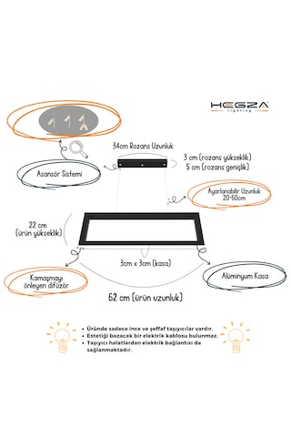 Mesa Beyaz Kasa, Beyaz Işık Modern Sarkıt Led Avize Beyaz