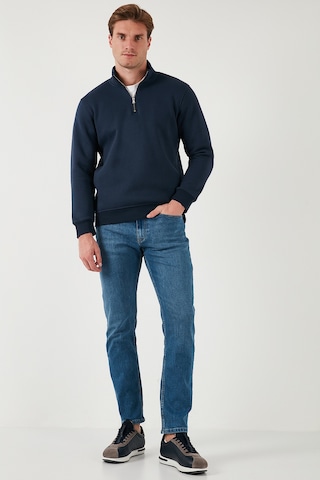 Buratti Pamuklu Regular Fit Yarım Fermuarlı Dik Yaka Erkek Sweat 59052592 Koyu Lacivert