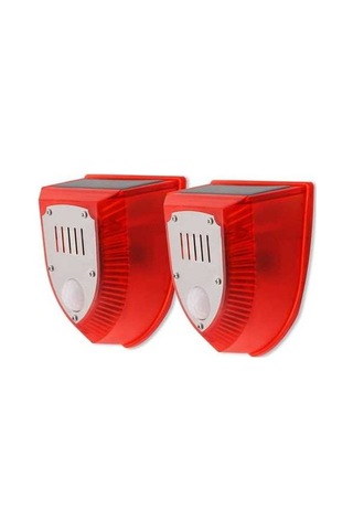 Besthome1 Güneş Enerjili Hareket Sensörlü Kırmızı Led Alarm Lambası 129db Ip65 Su Geçirmez 3 Çalışma Modu Güvenlik Lambası Ev