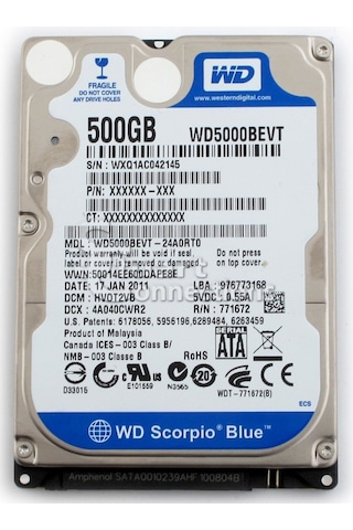Western Digital WD5000BEVT 500 GB HDD Western Digital WD5000BEVT 500 GB HDD